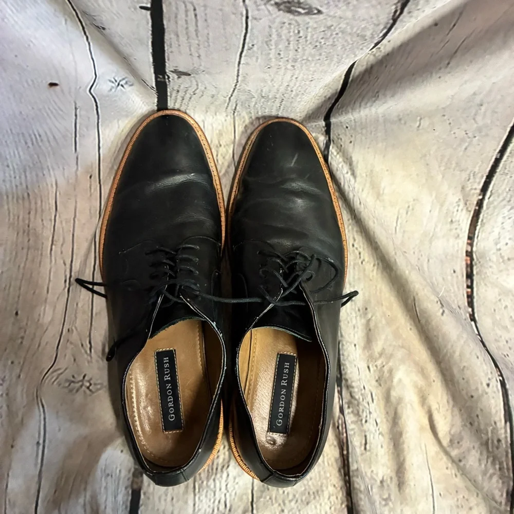 Gordon Rush Hester Black Leather Oxfords‎ Men’s Size 12 Lace Up Dress Shoes GUC